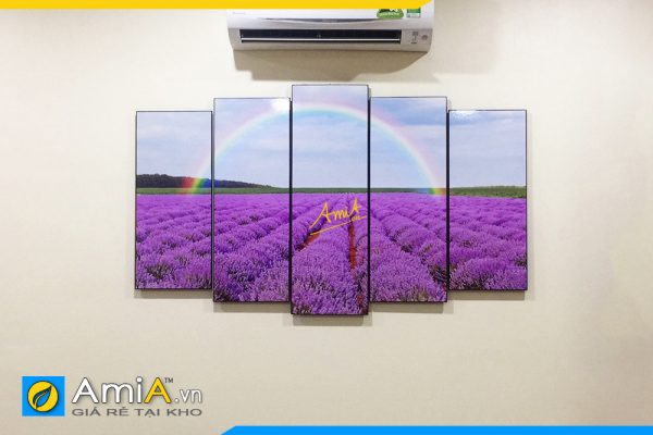 Hình ảnh Tranh treo phòng ăn cánh đồng hoa oải hương AmiA 3003