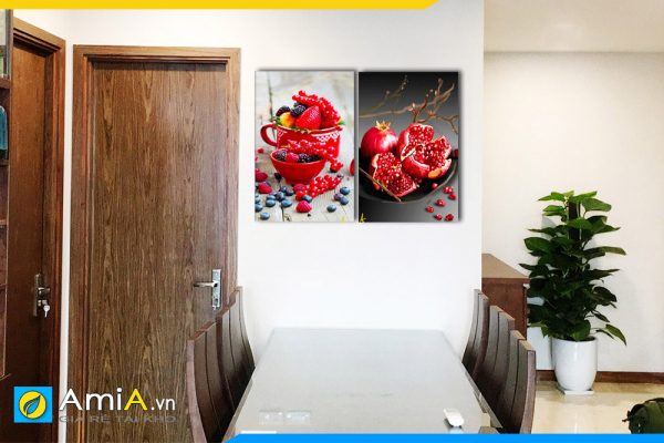 Hình ảnh Tranh treo phòng ăn hoa quả đỏ mọng kích thích AmiA PA19