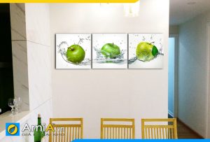 Hình ảnh Tranh treo tường bàn ăn đẹp những quả táo xanh AmiA 309