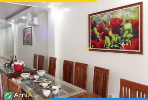 Hình ảnh Tranh treo tường bàn ăn khu vực ăn uống chủ đề hoa hồng AmiA HH142