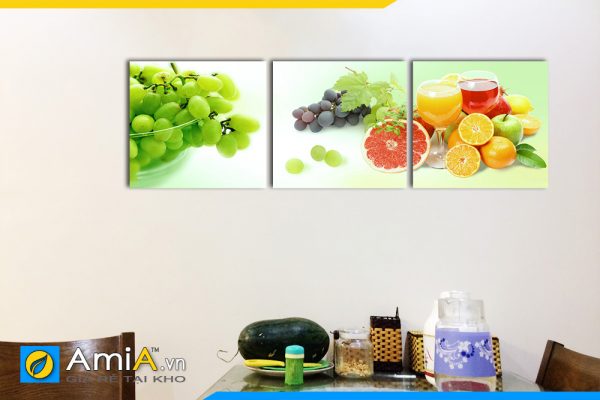Hình ảnh Tranh treo tường bàn ăn phòng ăn chủ đề hoa quả đẹp AmiA 1253