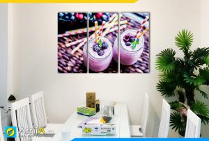 Hình ảnh Tranh treo tường bàn ăn phòng ăn đẹp sinh tố hoa quả thơm ngon AmiA DU08