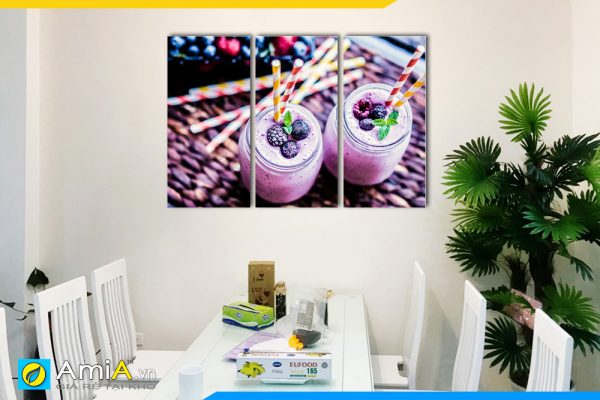 Hình ảnh Tranh treo tường bàn ăn phòng ăn đẹp sinh tố hoa quả thơm ngon AmiA DU08