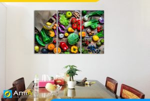 Hình ảnh Tranh treo tường bàn ăn phòng ăn hoa quả trái cây rau củ AmiA PA03