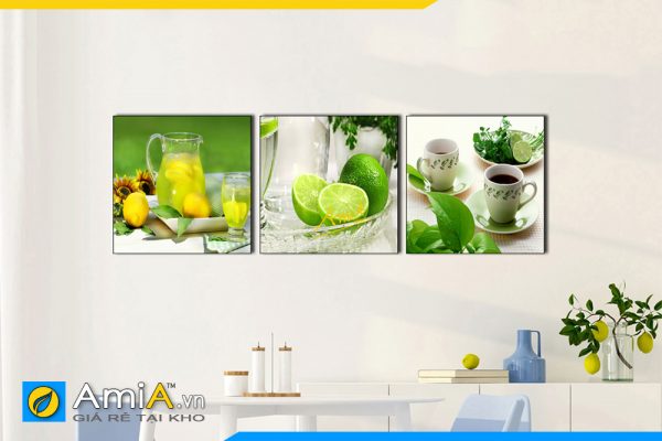 Hình ảnh Tranh treo tường bàn ăn phòng ăn nước chanh detox AmiA 1480