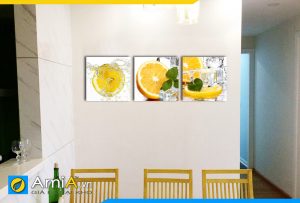 Hình ảnh Tranh treo tường bàn ăn quả cam mọng nước AmiA 1477