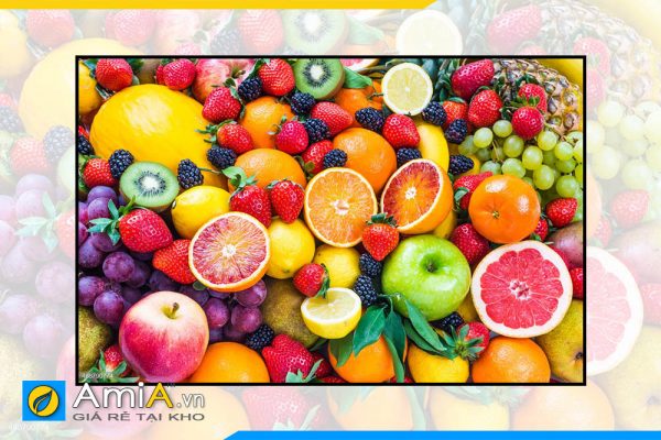 Hình ảnh Tranh treo tường các loại hoa quả trái cây treo phòng ăn đẹp AmiA PA01