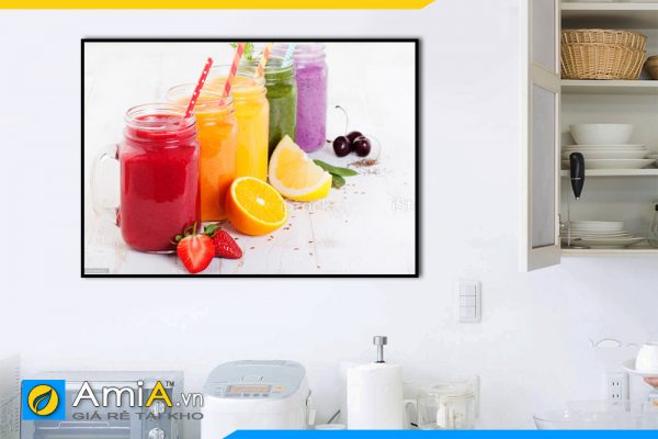 Hình ảnh Tranh treo tường đồ uống cho phòng ăn nhà bếp hiện đại thiết kế 1 tấm AmiA DU12