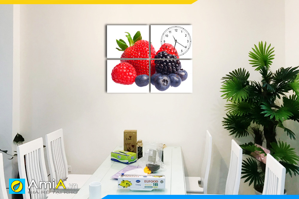 Hình ảnh Tranh treo tường phòng ăn bàn ăn hoa quả chín mọng AmiA 151