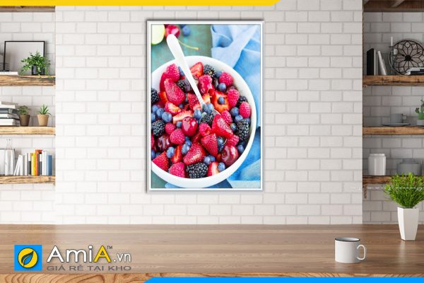 Hình ảnh Tranh treo tường phòng ăn bàn ăn hoa quả trái cây chín đẹp AmiA PA11
