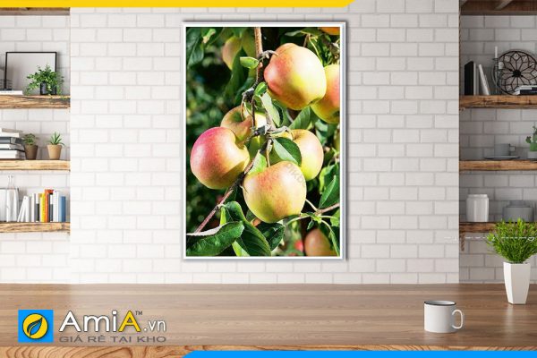 Hình ảnh Tranh treo tường phòng ăn bàn ăn trái táo thiết kế 1 tấm theo yêu cầu AmiA PA12