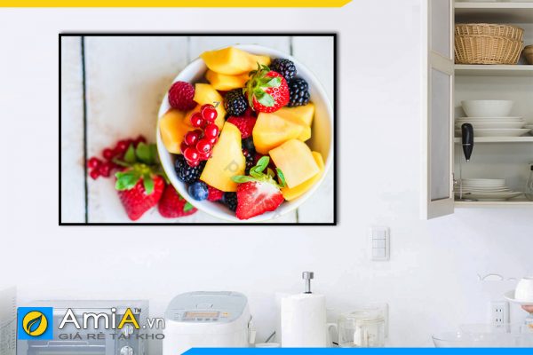 Hình ảnh Tranh treo tường phòng ăn bát hoa quả ngon bổ dưỡng AmiA PA17