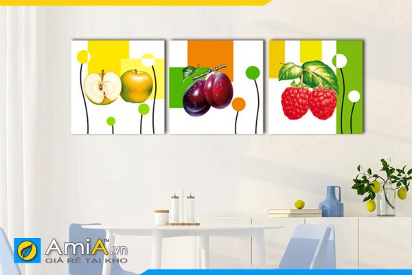 Hình ảnh Tranh treo tường phòng ăn chủ đề hoa quả trái cây AmiA 485