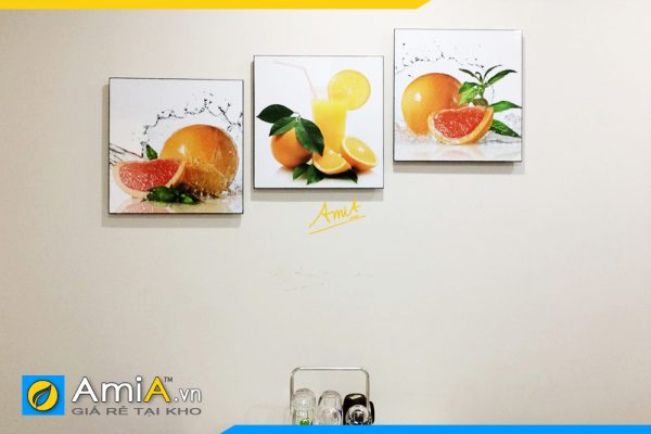 Hình ảnh Tranh treo tường phòng ăn nhà bếp chủ đề quả cam AmiA 465