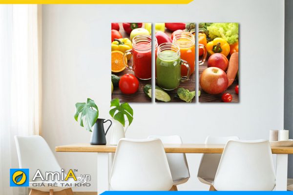 Hình ảnh Tranh treo tường phòng ăn nhà bếp đẹp nước ép trái cây AmiA DU19