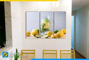 Hình ảnh Tranh treo tường phòng ăn nhà bếp hình ảnh detox nước chanh AmiA DU01