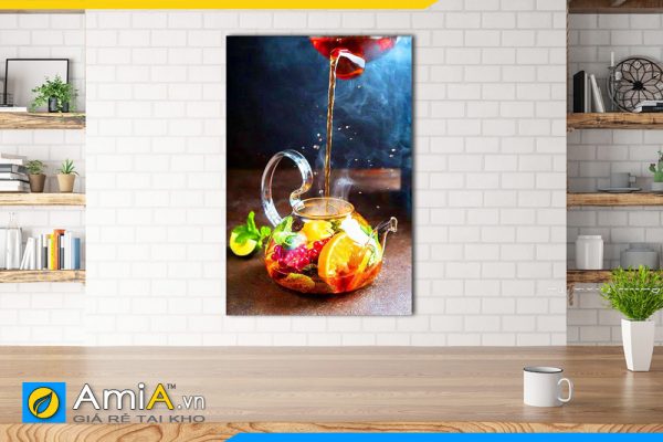 Hình ảnh Tranh treo tường phòng ăn nhà bếp nước detox hoa quả AmiA DU05