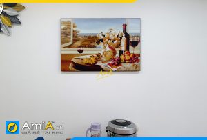 Hình ảnh Tranh treo tường phòng ăn nhà bếp rượu vang 1 tấm AmiA 1776