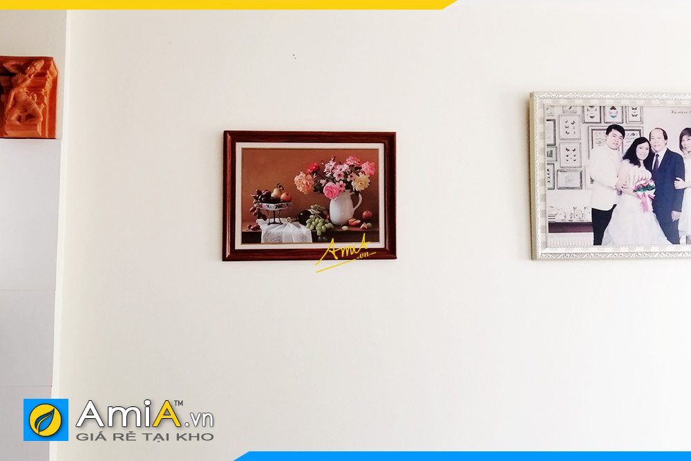 Hình ảnh Tranh treo tường phòng khách bình hoa đẹp ý nghĩa AmiA 2053