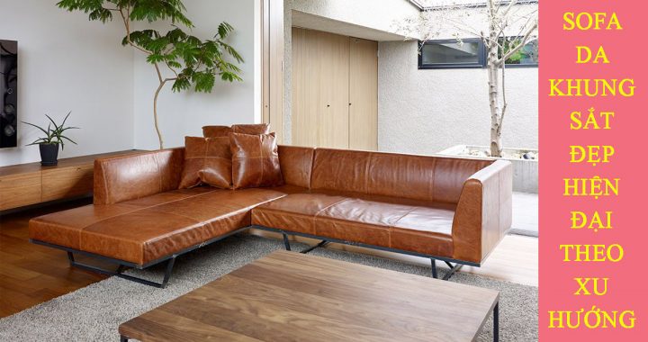Ghế sofa da khung sắt hiện đại