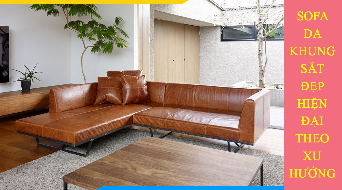 Ghế sofa da khung sắt hiện đại