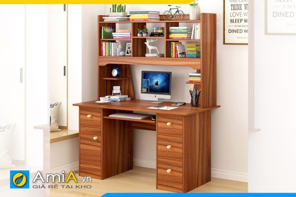 bàn học gỗ MDF màu cánh gián đẹp