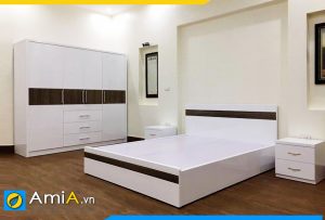 Hình ảnh Bộ 3 món NT giường + táp + tủ gỗ công nghiệp AmiA GN176