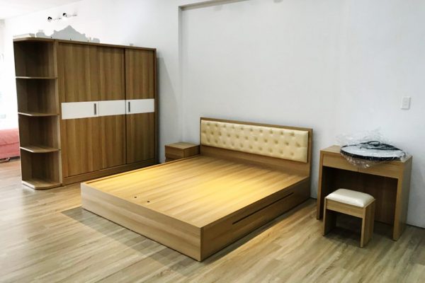 Hình ảnh Bộ giường ngủ táp tủ bàn trang điểm gỗ công nghiệp đẹp hiện đại AmiA GN134