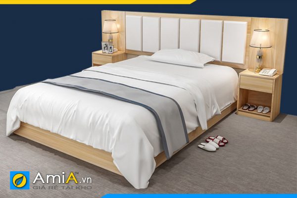 Hình ảnh Bộ giường ngủ tủ táp đầu giường bọc da gỗ CN AmiA GN222