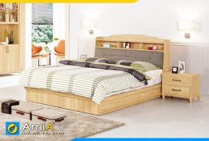 Hình ảnh Bộ giường ngủ tủ táp gỗ CN MDF đẹp cách điệu AmiA GN169
