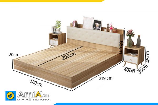 Hình ảnh Bộ giường ngủ tủ táp gỗ công nghiệp cho phòng ngủ AmiA GN215
