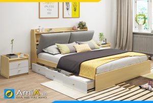 Hình ảnh Bộ giường ngủ tủ táp gỗ công nghiệp đồng bộ đẹp sang AmiA GN208
