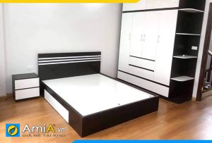 Hình ảnh Bộ nội thất giường ngủ tủ táp gỗ CN thiết kế đơn giản AmiA GN214