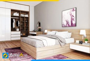 Hình ảnh Bộ NT gỗ CN phòng ngủ 3 món giường + tủ + bàn AmiA GN174