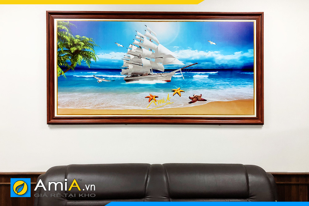 Hình ảnh Bức tranh thuyền buồm phong cảnh biển 1 tấm khổ lớn AmiA 1600