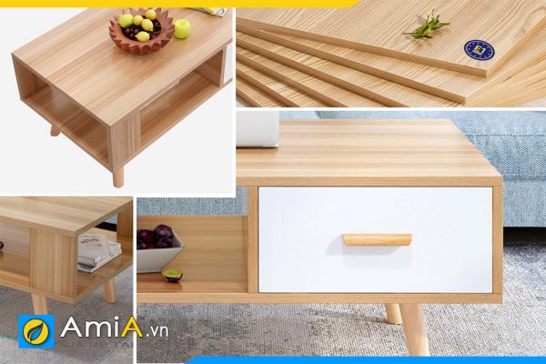 Hình ảnh Chi tiết đặc điểm mẫu bàn trà sofa gỗ công nghiệp AmiA BAN 114