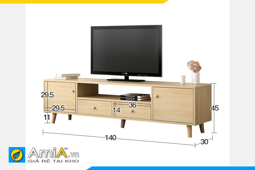 Hình ảnh Chi tiết kích thước tủ kệ tivi gỗ công nghiệp đẹp AmiA TUTV 113