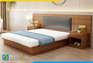 Hình ảnh Combo 2 món giường ngủ táp bọc da đầu giường AmiA GN155