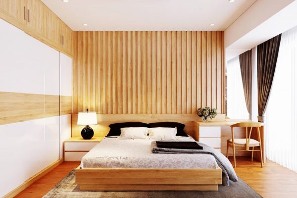 Hình ảnh Combo giường ngủ + táp + bàn trang điểm gỗ CN AmiA GN138
