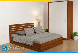 Hình ảnh Combo giường ngủ tủ quần áo gỗ công nghiệp MDF AmiA GN154