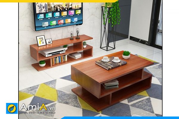 Hình ảnh Combo nội thất phòng khách bàn trà kệ tivi đẹp AmiA COMBOBT 104
