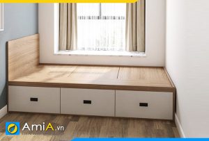 Hình ảnh Giường gỗ công nghiệp dạng đơn có ngăn kéo tủ AmiA GN167