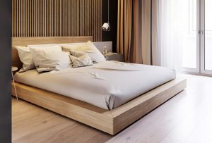 Hình ảnh Giường gỗ công nghiệp MDF đầu giường cách điệu AmiA GN136