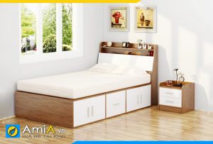 Hình ảnh Giường ngủ dạng đơn và táp gỗ CN MDF cho bé AmiA GN196