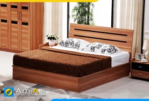 Hình ảnh Giường ngủ gỗ CN MDF 2 dòng kẻ phong cách đơn giản AmiA GN205