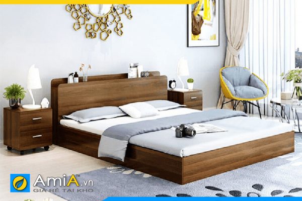 Hình ảnh Giường ngủ gỗ CN MDF kệ trang trí đầu giường AmiA GN166