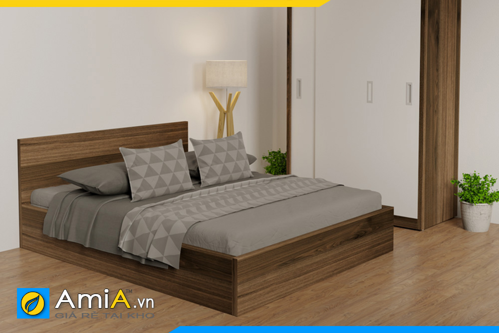 Giường ngủ gỗ công nghiệp đẹp kiểu dáng đơn giản AmiA GN152