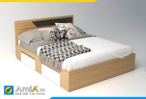 Hình ảnh Giường ngủ gỗ công nghiệp vẫn sáng màu cách điệu AmiA GN117