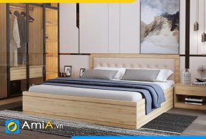 Hình ảnh Giường ngủ hiện đại chất liệu gỗ công nghiệp bọc nỉ AmiA GN185