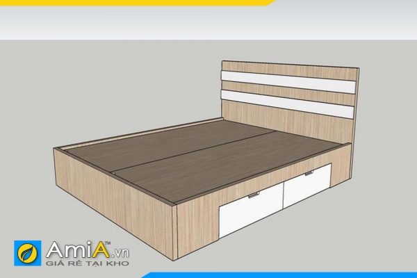 Hình ảnh thiết kế mẫu giường gỗ công nghiệp đẹp AmiA GN151
